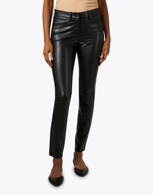 Front image - Cambio - Ray Black Vegan Leather Stretch Pant