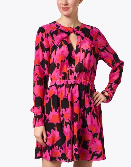 Front image - Jason Wu - Pink and Black Print Silk Chiffon Dress