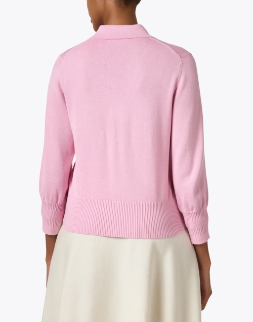 Back image - Repeat Cashmere - Pink Collared Cardigan