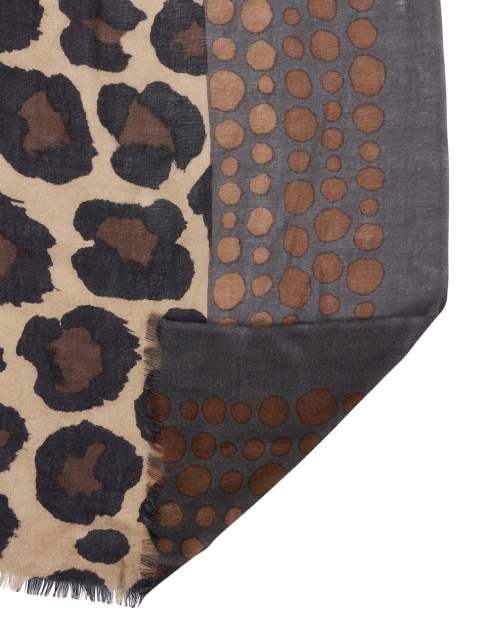 Kinross - Brown Spotted Leopard Silk Cashmere Scarf