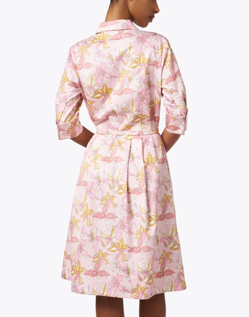 Back image - Rani Arabella - Pink Printed Cotton Shirt Dress