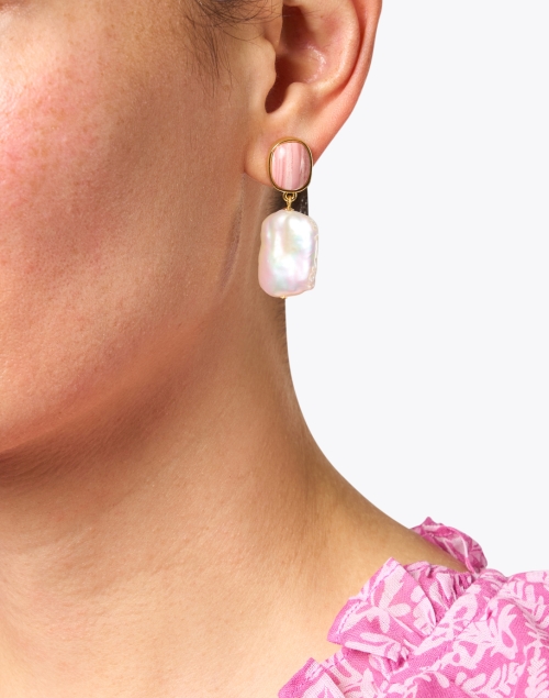 Look image - Lizzie Fortunato - Pink Opal and Pearl Drop Earrings