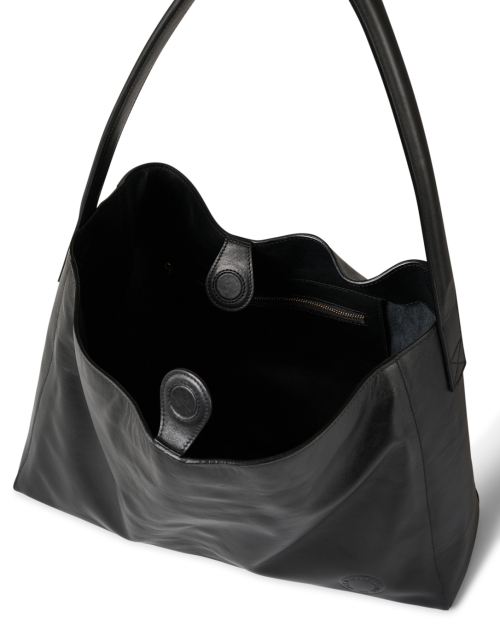 Back image - Ines de la Fressange - Leonore Black Leather Shoulder Bag