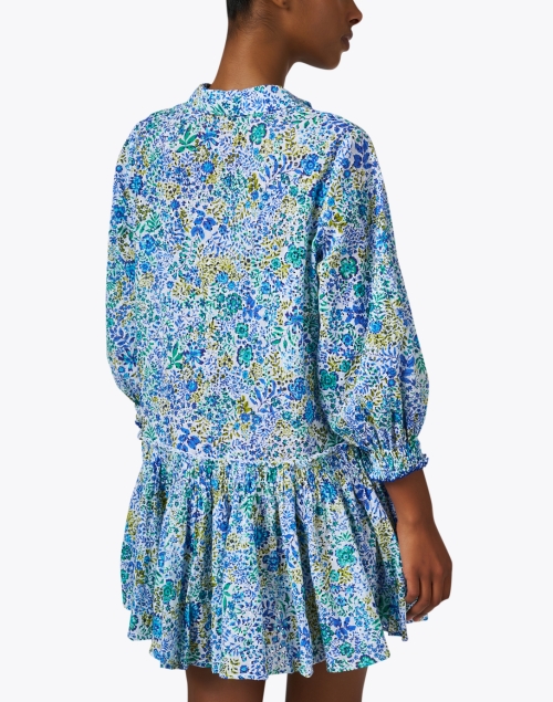 Back image - Poupette St Barth - Tesorino Blue Floral Dress