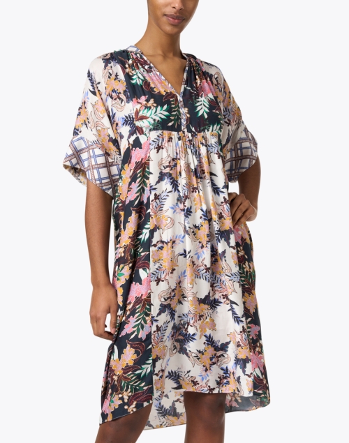 Front image - Megan Park - Leilani Multi Floral Satin Dress