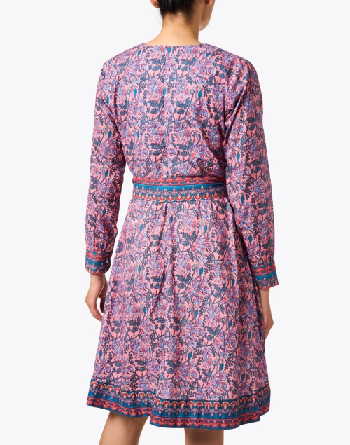Back image - Bella Tu - Sophie Purple Multi Printed Cotton Dress