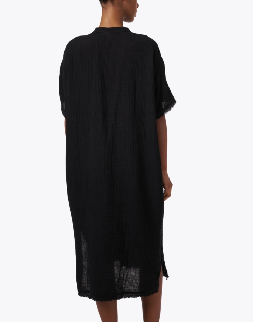Back image - Eileen Fisher - Black Cotton Shirt Dress
