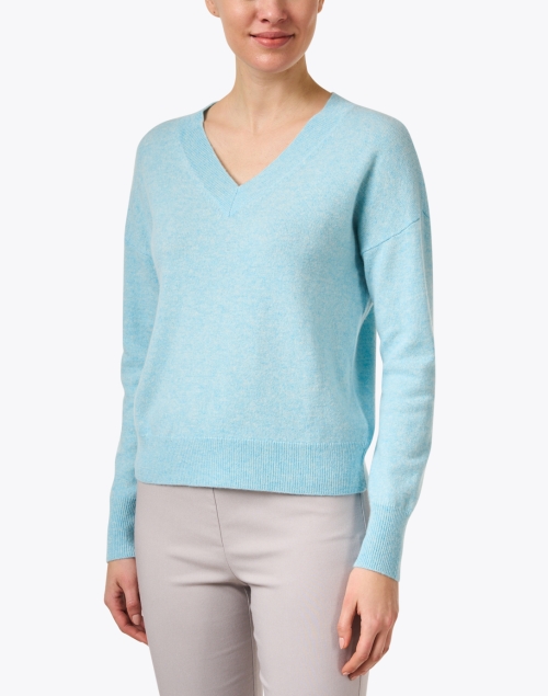 Front image - Kinross - Light Blue Cashmere Sweater