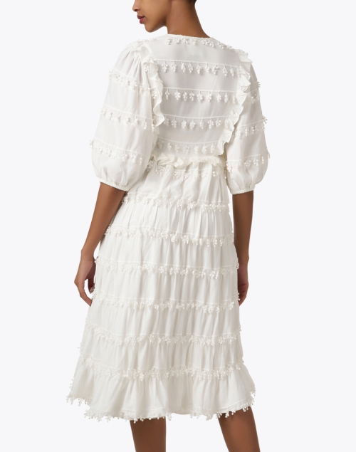 Back image - Farm Rio - Off White Ruffle Trim Dress