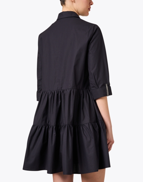 Back image - Fabiana Filippi - Navy Cotton Shirt Dress