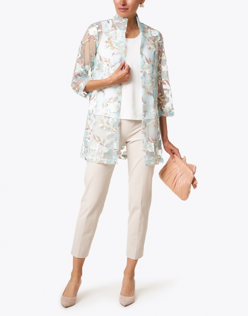 Connie Roberson - Rita Blue and Pink Lush Floral Jacket 