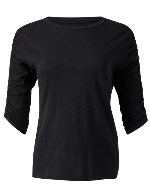 Product image - Elliott Lauren - Black Cotton Ruched Sleeve Top