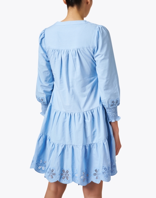 Back image - Sail to Sable - Blue Embroidered Cotton Dress