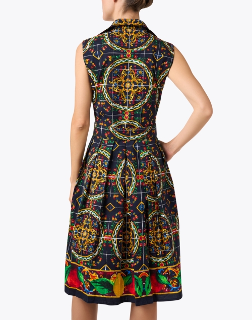 Back image - Samantha Sung - Audrey Navy Tile Print Dress