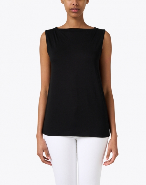 Front image - Majestic Filatures - Black Soft Touch Boatneck Tank