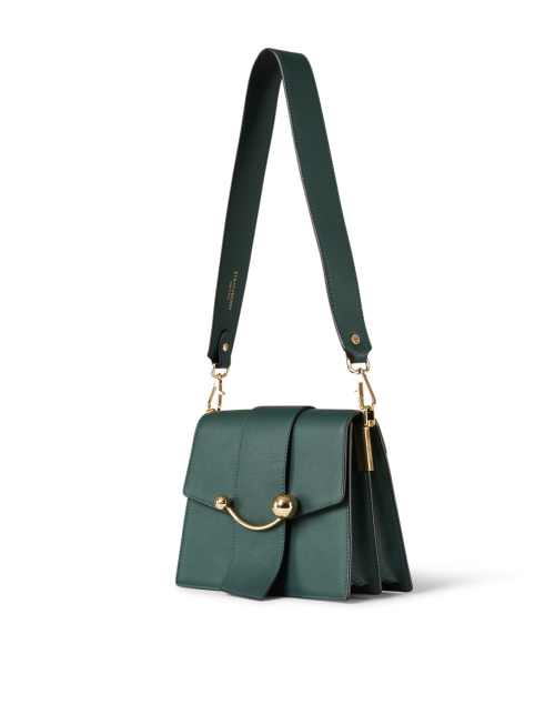 Front image - Strathberry - Box Green Leather Shoulder Bag