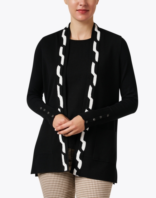 Front image - J'Envie - Black and Ivory Knit Vest 