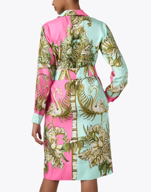 Back image - Sara Roka - Avana Multi Print Silk Shirt Dress