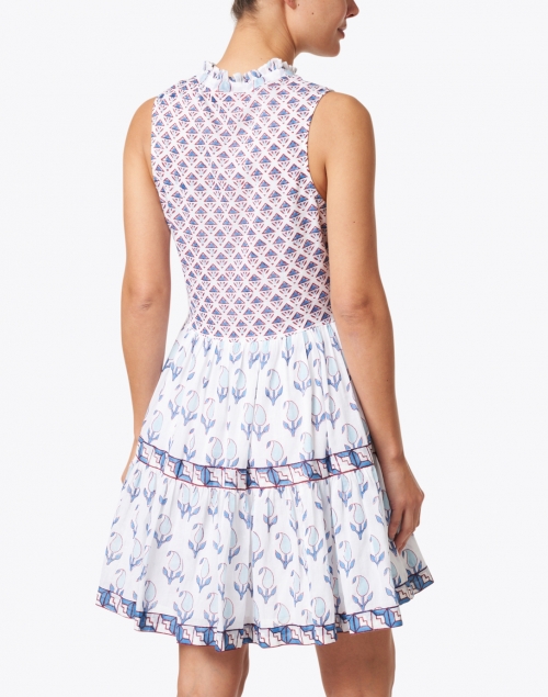 Back image - Oliphant - Tulip Blue Print Cotton Voile Dress