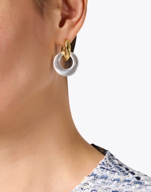Gold and Silver Lucite Earrings