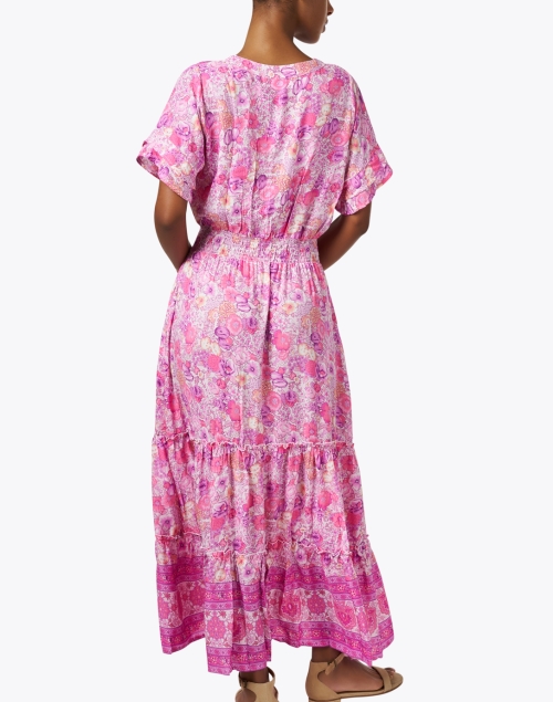 Back image - Walker & Wade - Christina Pink Print Midi Dress