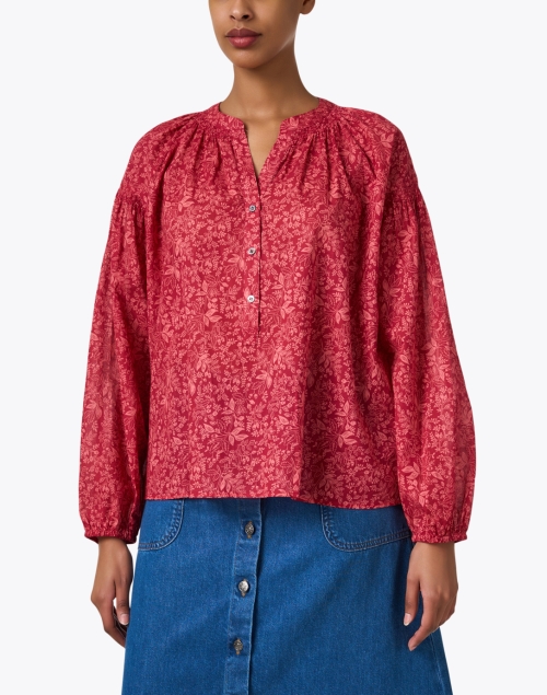 Front image - Repeat Cashmere - Red Floral Printed Blouse