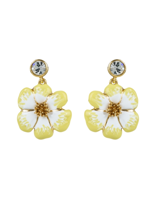 Oscar de la Renta Yellow Flower Drop Earrings