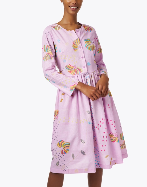 Front image - Soler - Lilac Print Cotton Dress