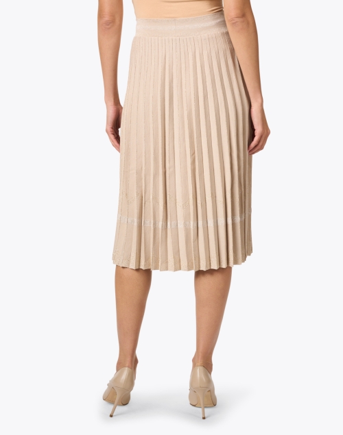 Back image - D.Exterior - Tan Stretch Wool Pleated Skirt