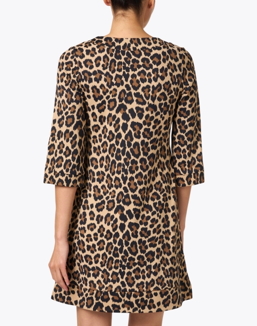 Back image - Jude Connally - Megan Neutral Leopard Print Dress