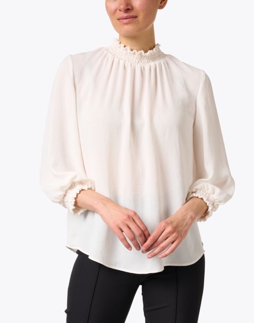Front image - Marc Cain - White Smock Neck Blouse