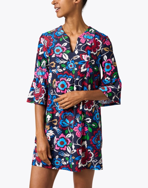 Front image - Jude Connally - Kerry Navy Floral Printed Dress