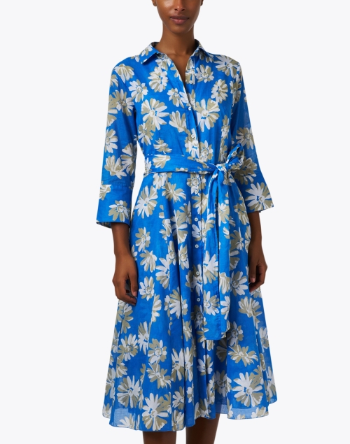 Front image - Rosso35 - Blue Floral Print Dress