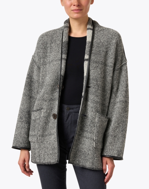 Extra_1 image - Margaret O'Leary - Black and Grey Reversible Plaid Wool Jacket