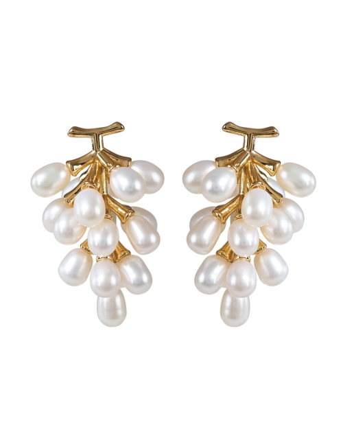 Product image - Kenneth Jay Lane - Gold Pearl Cluster Drop Earrings