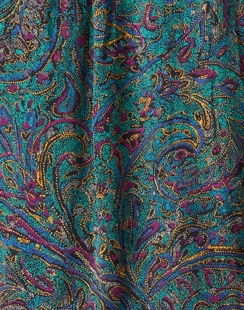 Fabric image - Shoshanna - Elaine Green Paisley Print Top