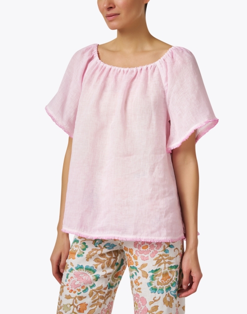 Front image - 120% Lino - Pink Linen Blouse 