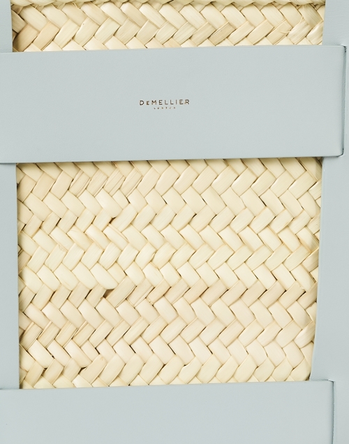 Fabric image - DeMellier - Santorini Sage Green Leather Raffia Tote Bag