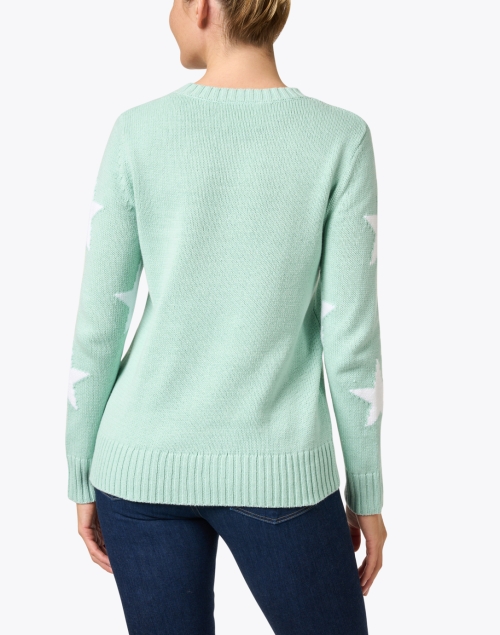 Back image - Sail to Sable - Seafoam Green Cotton Intarsia Sweater