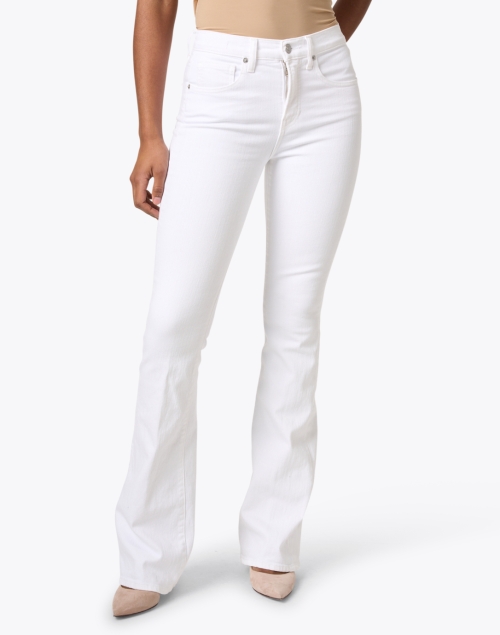 Front image - Veronica Beard - Beverly White High Rise Flare Stretch Jean