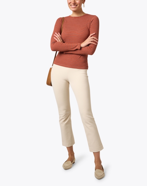 Cinnamon Brown Stripe Rib Top