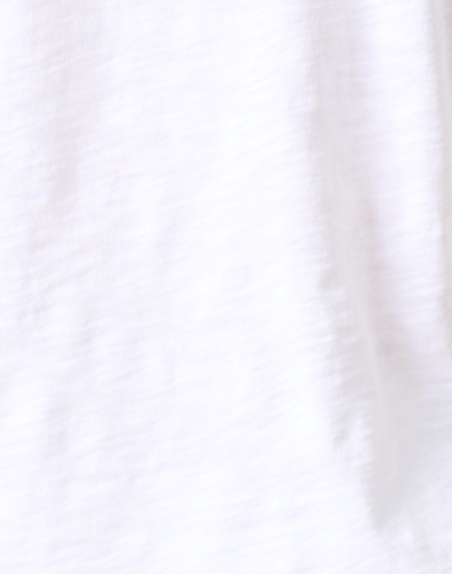 Fabric image - Elliott Lauren - White Cotton Ruched Sleeve Top