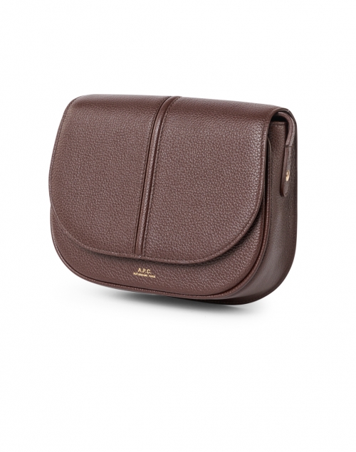 Front image - A.P.C. - Betty Dark Brown Grained Leather Crossbody Bag