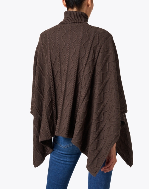 Back image - Burgess - Perry Brown Cotton Cashmere Poncho