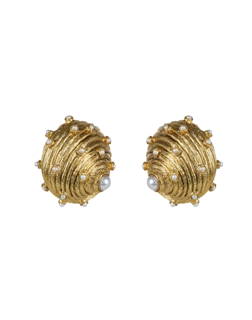 Product image - Oscar de la Renta - Gold Shell and Pearl Earrings