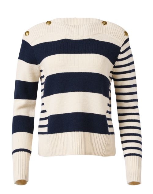 Product image - Tara Jarmon - Poetesse Navy and White Striped Sweater