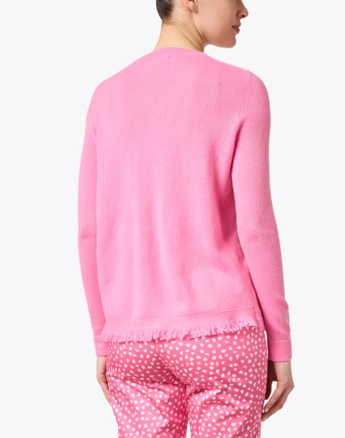 Back image - Cortland Park - Pink Cashmere Fringe Sweater