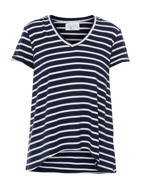 Product image - Southcott - Wonder-V Navy and White Striped Bamboo-Cotton Top