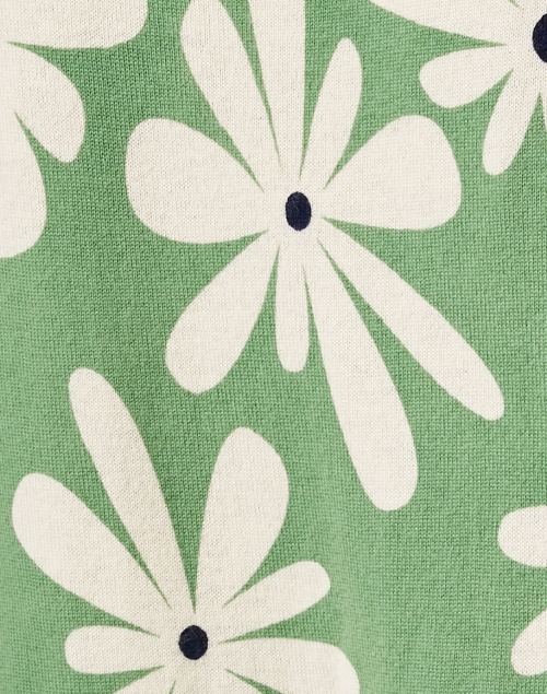 Fabric image - Chinti and Parker - Green Daisy Intarsia Wool Cashmere Sweater