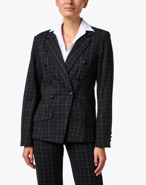 Front image - Peace of Cloth - Navy Plaid One Button Blazer